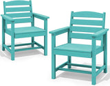 SERWALL Patio Dining Chair Set of 2,All Weather HDPE Dining Chair, Aruba
