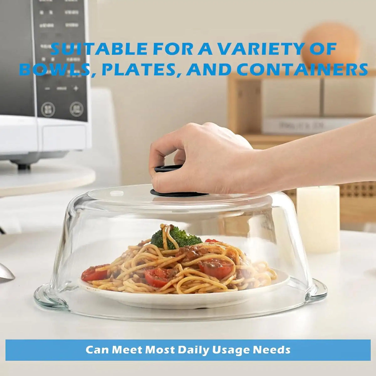 Glass Microwave Splatter Cover for Food, 11in Food Grade Splatter Guard Lid