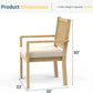 Wisteria Lane Acacia Patio Dining Chairs Set of 2, Outdoor Wood Chairs with Thick Cushions, Modern Patio Seating for Porch, Backyard, Garden, Indoor Use, Brown