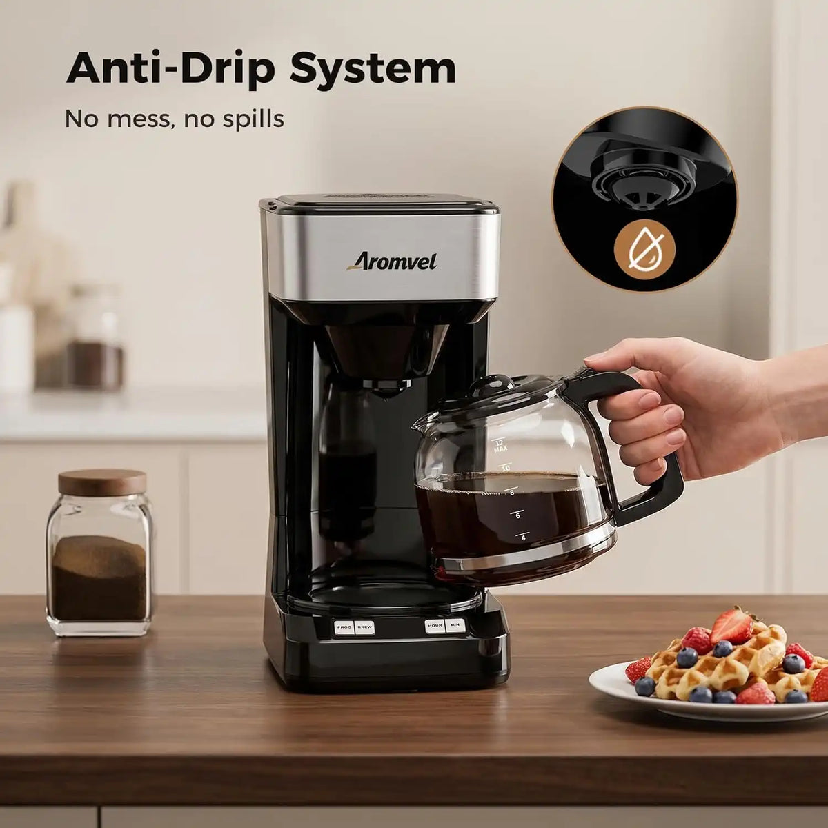 12 Cup Coffee Maker,Large 1.8L Water Tank Drip Coffee Machine