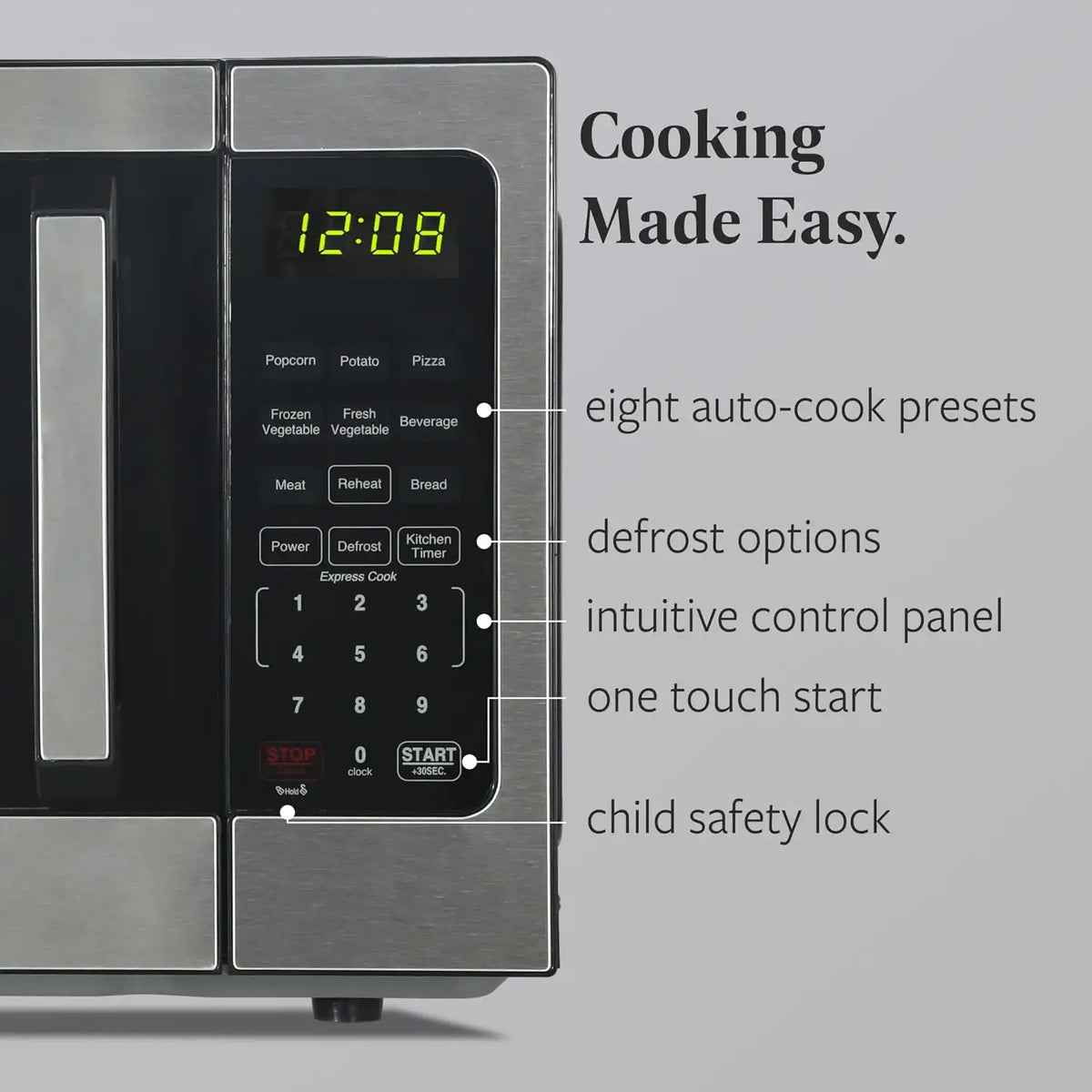 Farberware Stainless Steel Microwave Oven 0.9 cu. ft. 900 Watts, Countertop