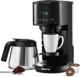 Gourmia Coffee Maker - 12-Cup & Single Serve, Thermal Carafe, Black