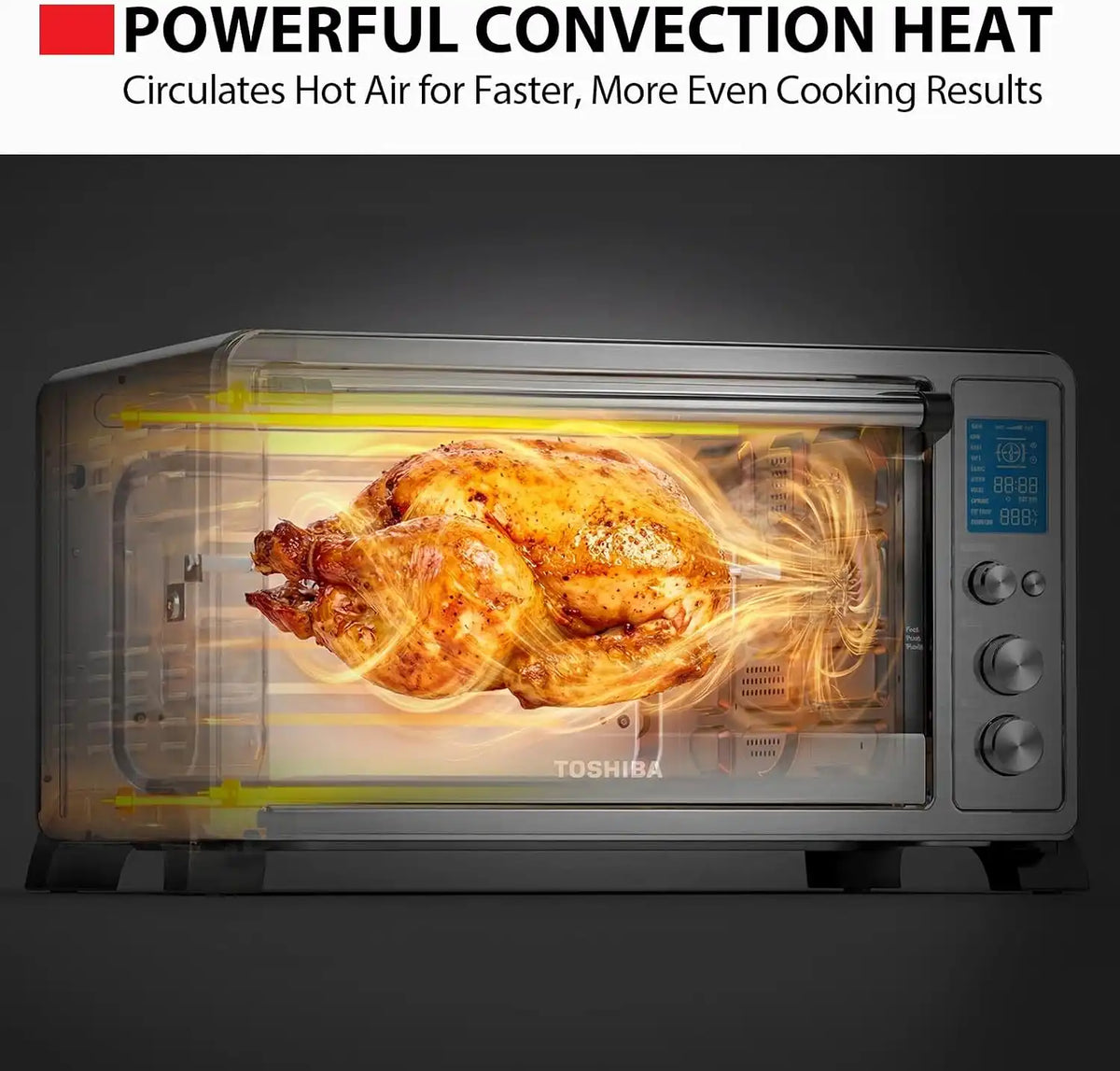 TOSHIBA 10-in-1 Convection Toaster Oven, 6-Slice Countertop Oven, 1500W