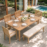 Wisteria Lane 6-Pieces Acacia Outdoor Patio Dining Table and Chairs for 6