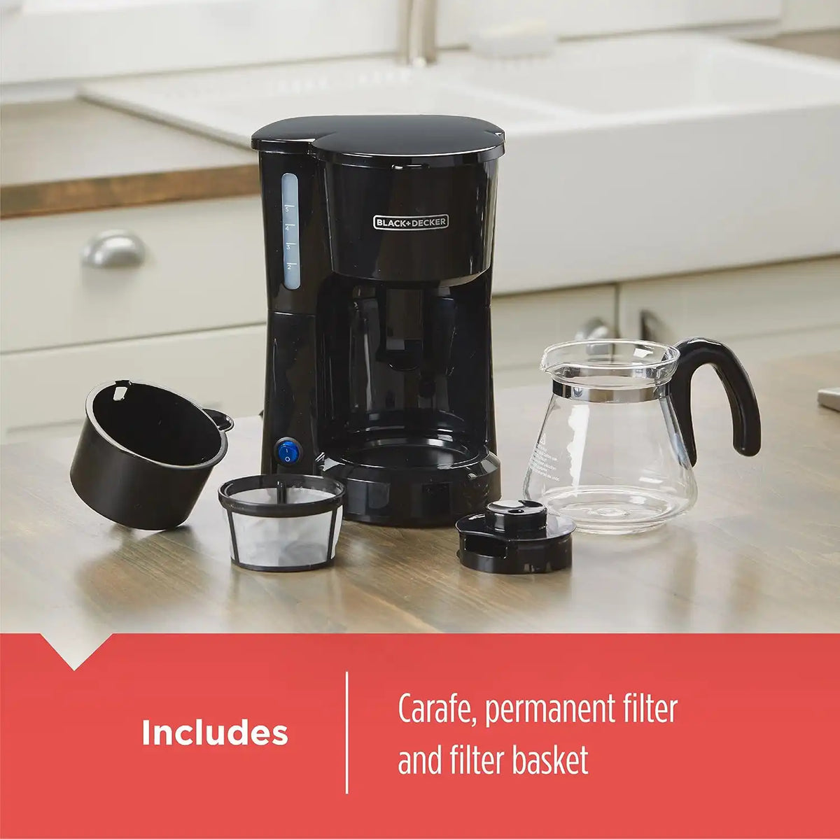 BLACK+DECKER CM0700BZ 4-in-1 5-Cup Coffee Station Coffeemaker, Black