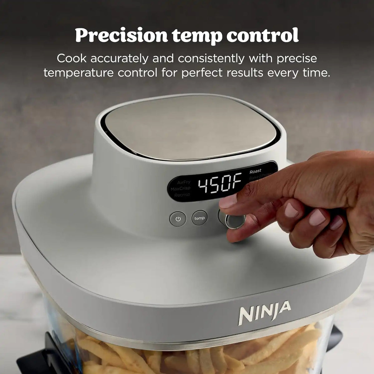 Ninja Crispi Pro Glass Air Fryer, 6-in-1, Amazon Exclusive Bone & Champagne