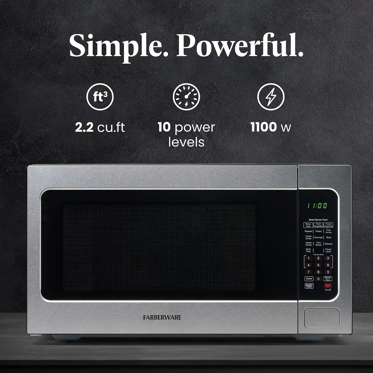 Countertop Microwave Oven, 2.2 cu. ft.1200 Watts Stainless steel