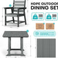 HDPE Outdoor Dining Set, Patio Dining Set of 8, Gray