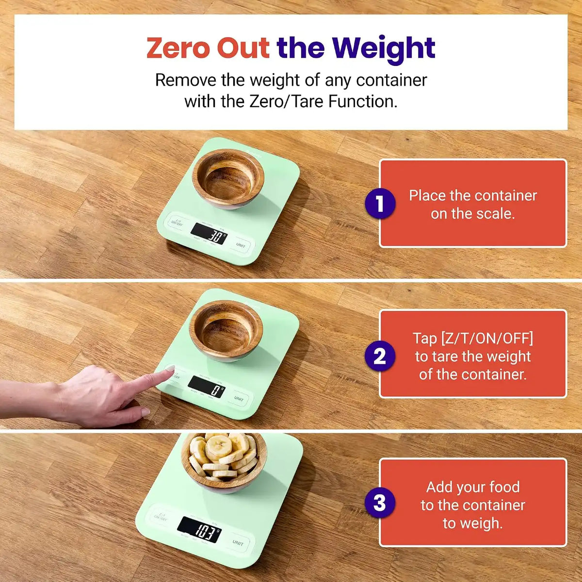 Etekcity Food Kitchen Scale, Digital Grams and Ounces, Large