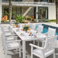 YEFU Outdoor Dining Set for 10, All-Weather HIPS, Aluminum Frame, White