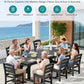 SERWALL 9Pcs 84" HDPE Outdoor Dining Set for 8 with Armless Chairs,Black