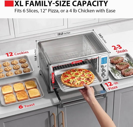 TOSHIBA 10-in-1 Convection Toaster Oven, 6-Slice Countertop Oven, 1500W