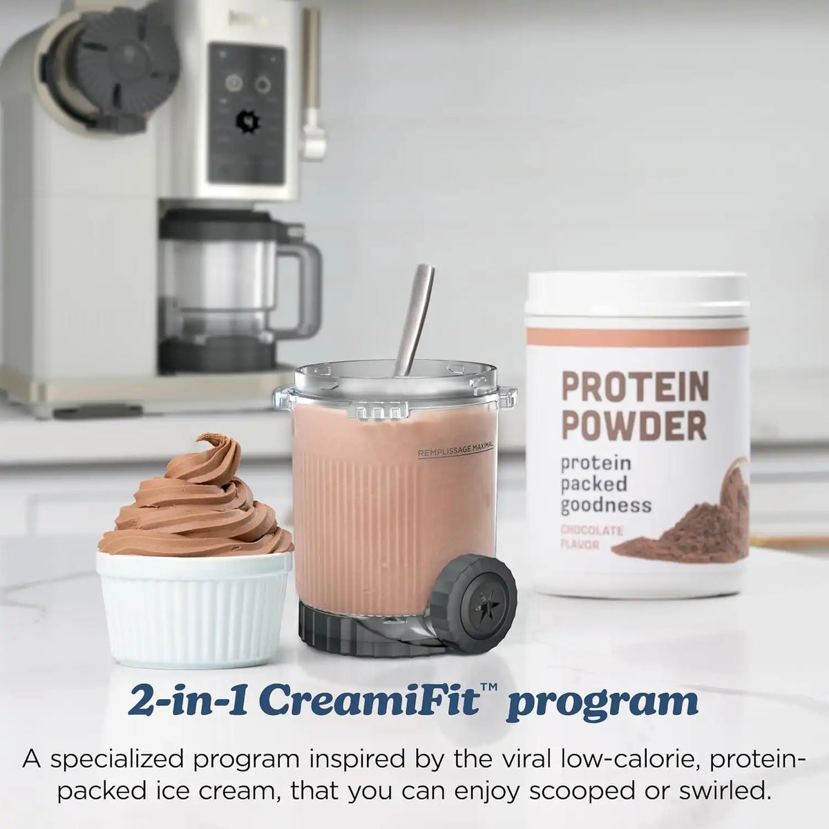 Ninja Creami Scoop&Swirl Ice Cream Maker Amazon Exclusive Bone & Champagne