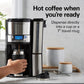 Hamilton Beach One Press Programmable Dispensing 12 Cup Coffee Maker with Internal Coffee Pot, Stays Warm and Fresh for Hours, 60 oz. Removable Reservoir, Black & Stainless Steel (47950)