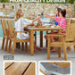 YEFU Outdoor Dining Set for 10, All-Weather HIPS, Aluminum Frame, Teak