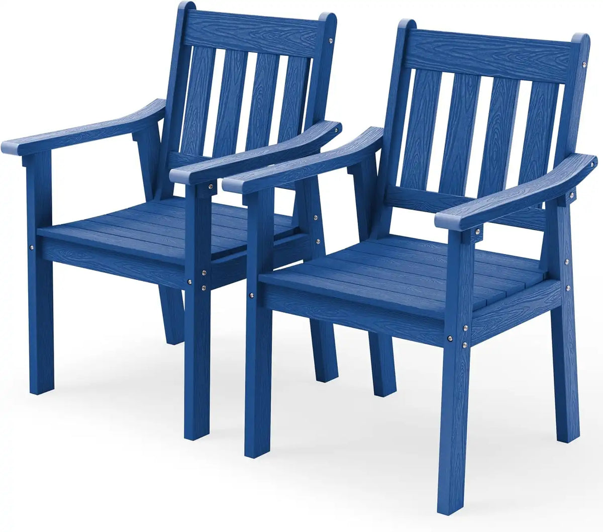 YEFU Outdoor Patio Chairs Set of 2, Weather Resistant HIPS, Blue