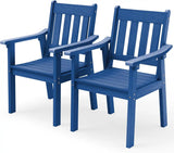 YEFU Outdoor Patio Chairs Set of 2, Weather Resistant HIPS, Blue