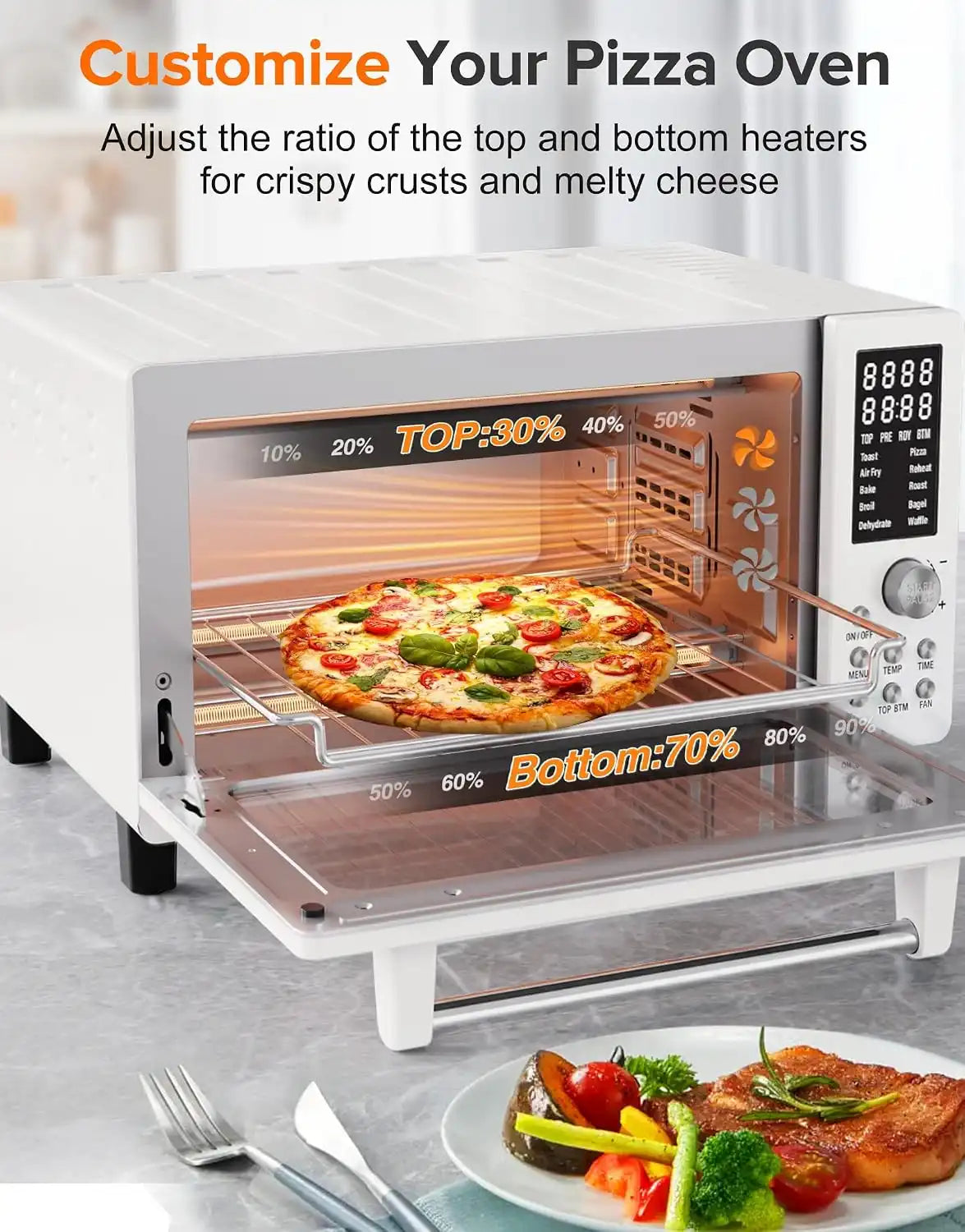 Nuwave Bravo Pro Smart Air Fryer Toaster Oven Countertop Combo