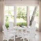 SERWALL 5-Piece Patio Dining Set, 45" Table & 4 Adirondack Chairs, White
