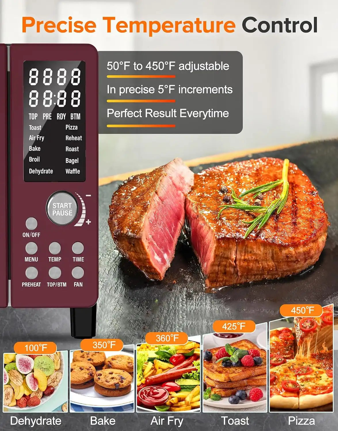 Nuwave Bravo Pro Smart Air Fryer Toaster Oven Countertop Combo