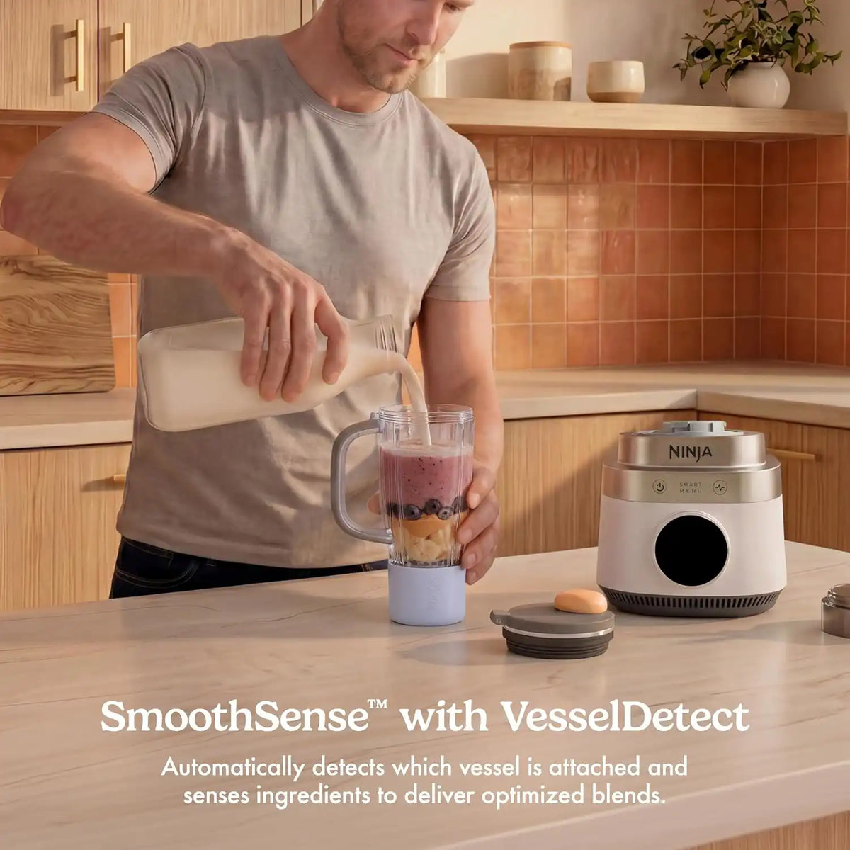Ninja CrushBOSS 2-in-1 Blender & Tumbler, Amazon Exclusive Bone & Champagne