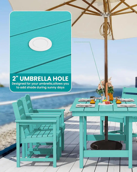 SERWALL Outdoor Dining Set, Patio Dining Set with Bench, Aruba