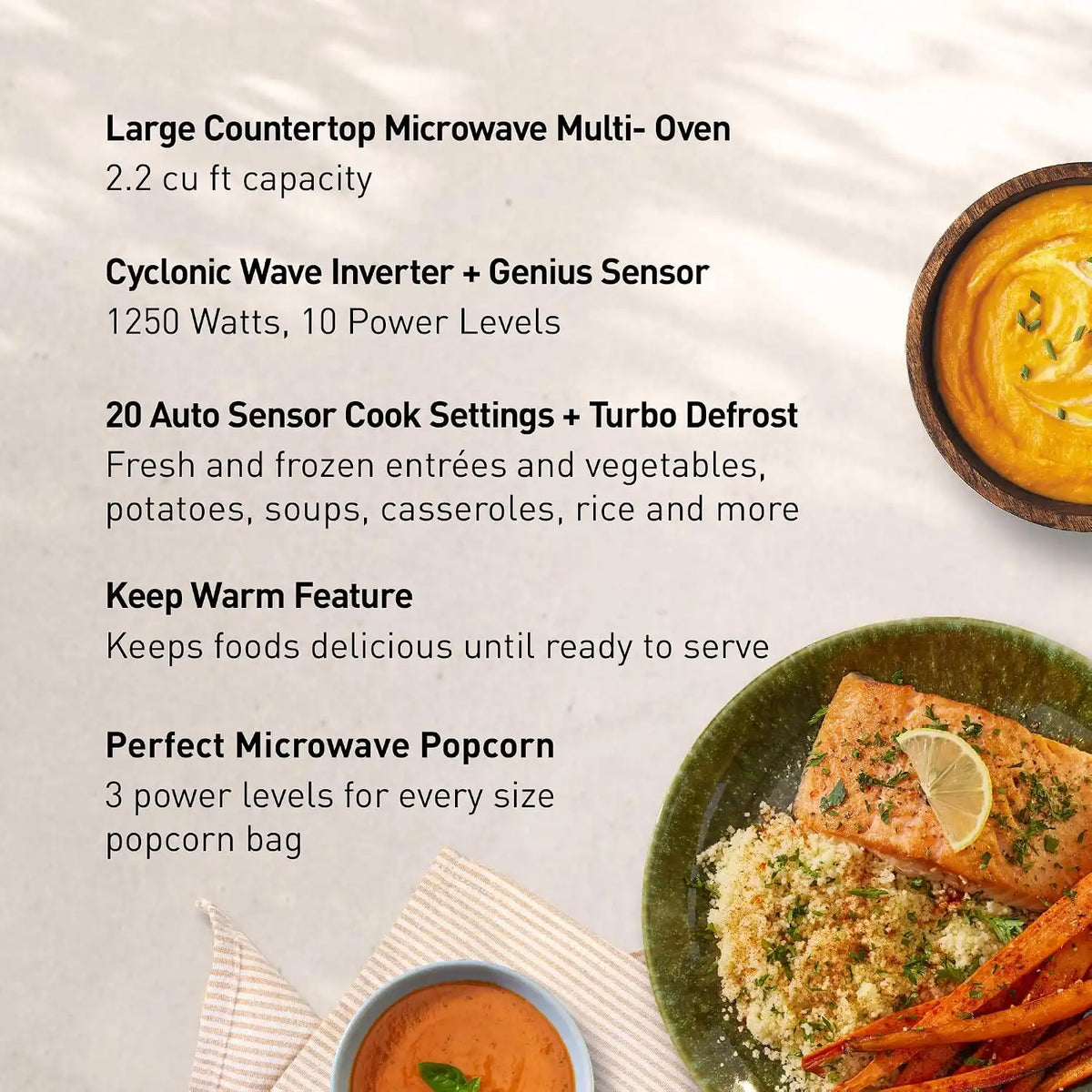 Panasonic Microwave Oven with Cyclonic Wave Inverter Technology, 1250W, 2.2 cu.ft. Countertop Microwave with Genius Sensor One-Touch Cooking – NN-SD975S (Stainless Steel/Silver)