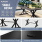 ALAULM 9-Piece Patio Dining Set,Outdoor Metal Dining Set with 2 Swivel Chairs & Rectangle Table with 1.5 Umbrella Hole, Patio Dining Table and Chairs for Backyard,Navy