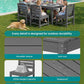 SERWALL Armless Outdoor Dining Set, Patio Dining Set for 6, Gray