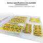 Brass Plated Wood Screw Assortment Kit, Phillips Flat Head Drywall Screws, #4#8#10 Self Tapping Wood Screws, Interior Construction Screws, Carbon Steel, for Indoor & Outdoor Use, 175 Pcs