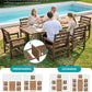 SERWALL HDPE and Aluminum Outdoor Dining Set for 8, Brown
