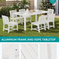 SERWALL Outdoor Dining Table and Chairs for 6, White
