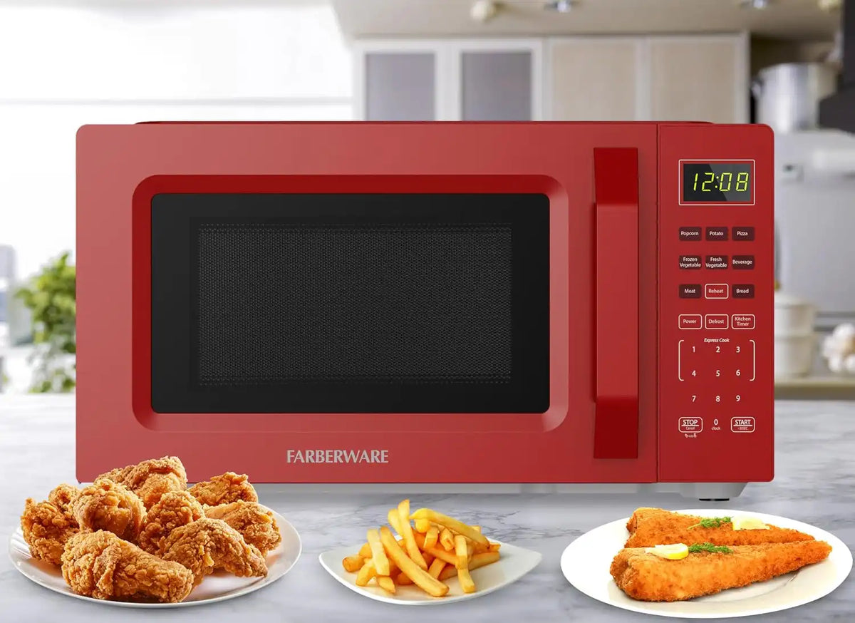 Farberware Countertop Microwave Oven, 0.7 cu. ft., 700 Watts, Red