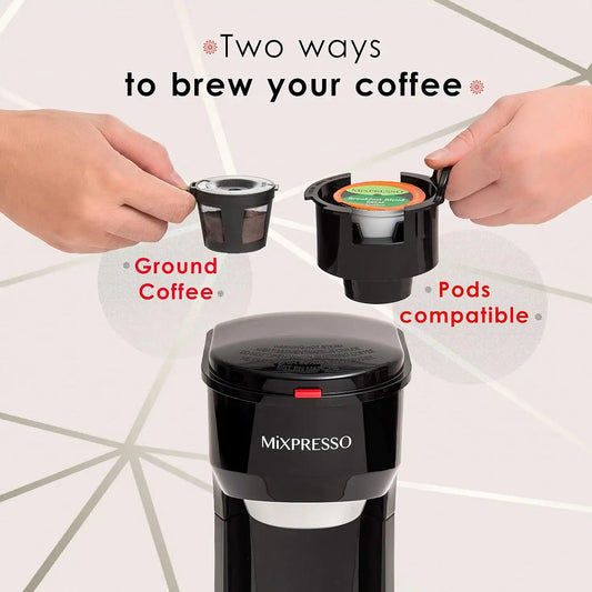 Mixpresso Single Serve Coffee Maker K Cup Coffee Maker for K Pods & Grounds