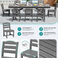 SERWALL Patio HDPE Armless Dining Chairs Set of 2, Grey