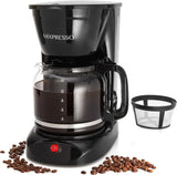 Mixpresso 12 Cup Drip Coffee Maker, Coffee Pot with Reusable Filter, Black