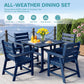 HDPE Outdoor Dining Set, Patio Dining Set of 5, Navy