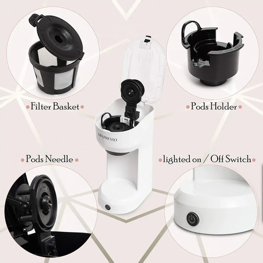 Mixpresso Single Serve Coffee Maker K Cup Coffee Maker for K Pods & Grounds