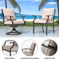 9 Pieces Outdoor Patio Dining Set,Patio Table and Chairs Metal Outdoor Patio Furniture Set with Umbrella Hole,Dining Table Set with 8 Swivel Chairs for Deck,Backyard and Garden,Brown