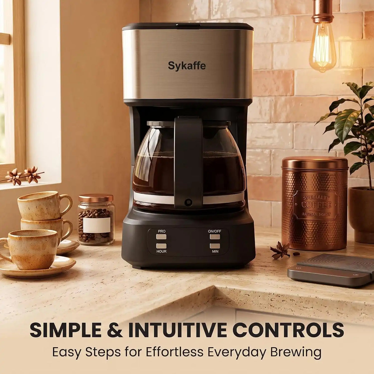 5 Cup Programmable Coffee Maker,Drip Coffee Maker,Timer,25Oz,Black