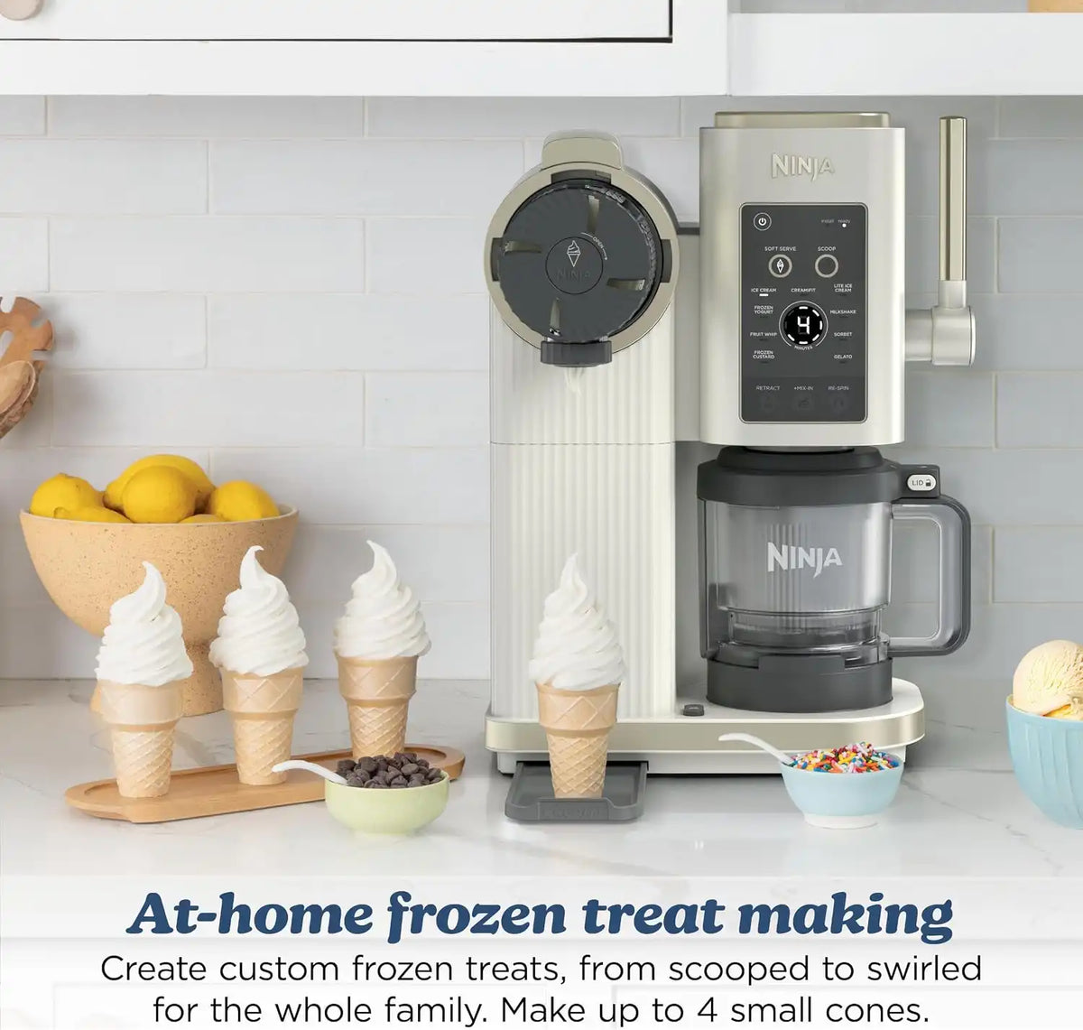 Ninja Creami Scoop&Swirl Ice Cream Maker Amazon Exclusive Bone & Champagne