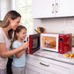 Nostalgia Retro Compact Countertop Microwave Oven - 0.7 Cu. Ft. - 700-Watts with LED Digital Display - Child Lock - Easy Clean Interior - Red