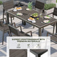 Vexwalx 10 Pcs Outdoor Dining Set, 67" HDPS Dining Set for 8, Charcoal