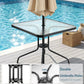 Arlopu 5 Pieces Outdoor Patio Dining Set, Glass Table and Textilene Chair