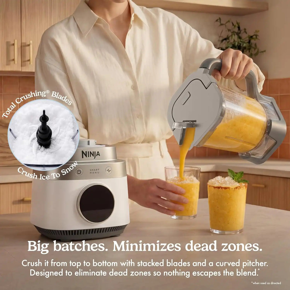 Ninja CrushBOSS 2-in-1 Blender & Tumbler, Amazon Exclusive Bone & Champagne