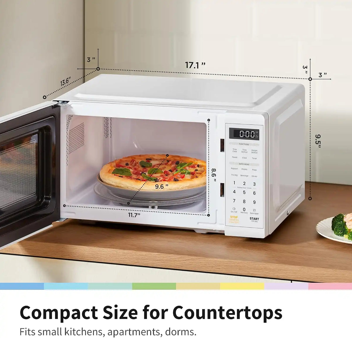 COMFEE' Countertop Microwave Oven 0.7 Cu.Ft, 700W, White