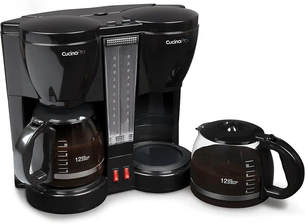 Double Coffee Brewer Station, Dual Drip Coffee Maker Brews two 12-cup Pots