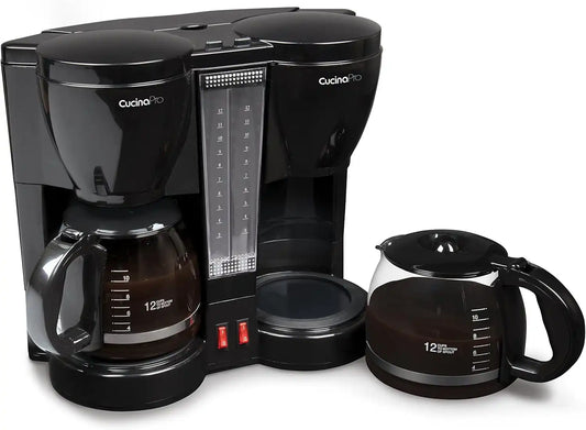 Double Coffee Brewer Station, Dual Drip Coffee Maker Brews two 12-cup Pots