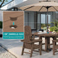 SERWALL 5-Piece Patio Dining Set, 45" Table & 4 Adirondack Chairs, Brown