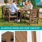 SERWALL HDPE and Aluminum Outdoor Dining Set for 8, Brown